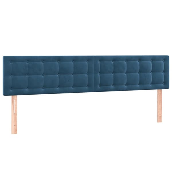 Ramsäng med madrass mörkblå 160x200 cm sammet
