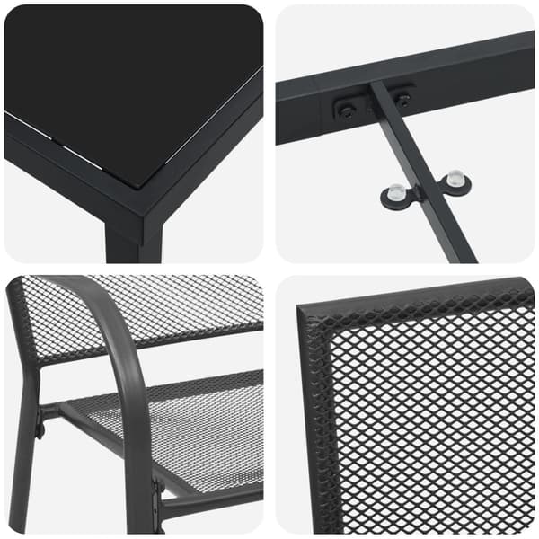 Trädgårdsmöbelset 5 pcs Antracit Pulverlackerat stål
