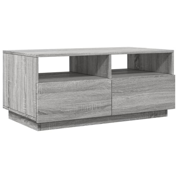 Soffbord med LED grå sonoma 90x49x40 cm