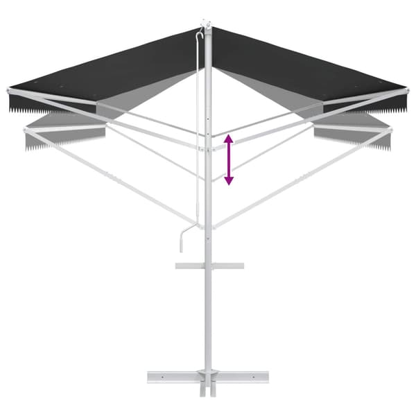 Fristående markis Antracit 6 x 3 m Polyester