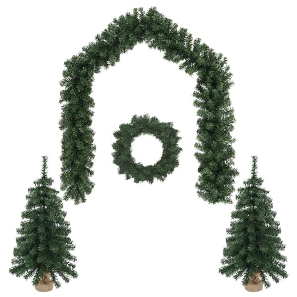 Mini-julgransset 90 cm PVC Grön