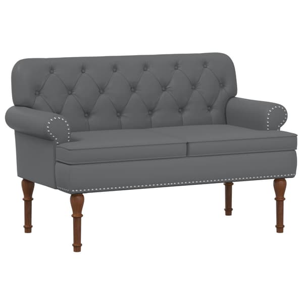 Loveseat med knapprapport Grå 120 x 65 x 77 cm Konstläder
