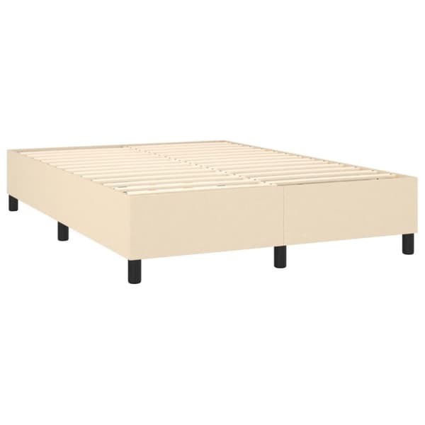 Ramsäng med madrass gräddvit 140x190 cm tyg