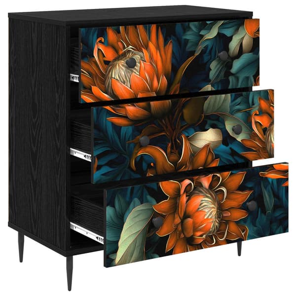 Kommode LOCHEM Orange tryck 66 x 36,5 x 76 cm Konstruerat trä