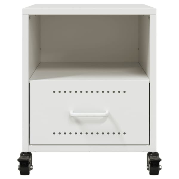 Sängbord 2 st vit 36x39x43,5 cm stål