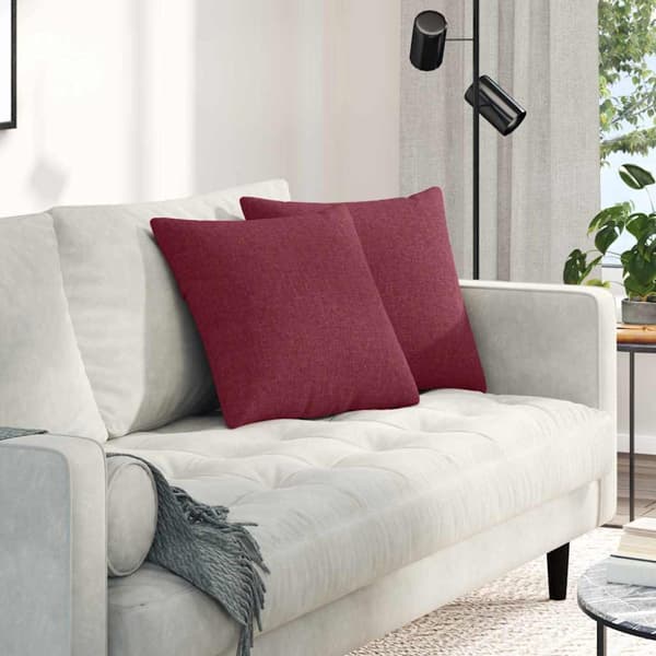 Sofakuddar 2 pcs Vinröd 45 x 45 cm tyg