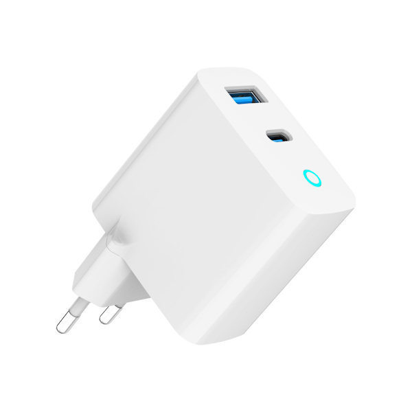 Gembird strömadapter - GaN, LED - USB-C, USB typ A - 65 watt