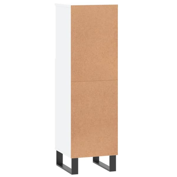 Badrumsskåp vit 30x30x100 cm konstruerat trä