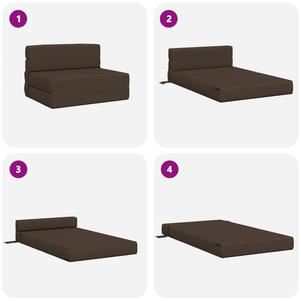 Fällbar Soffbed Taupe 70 x 72 x 60 cm Tyg
