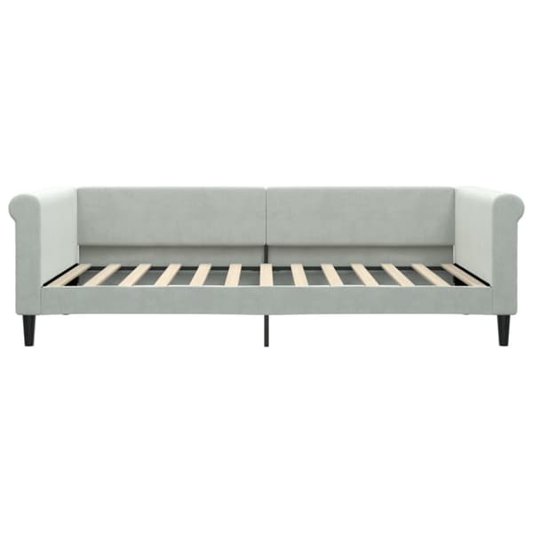 Dagbädd med madrass ljusgrå 100x200 cm sammet