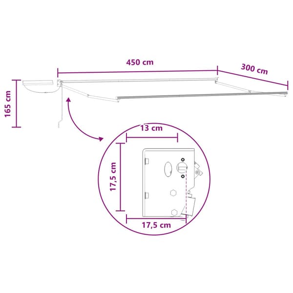 Elektrisk Retraktabel Markis Sand 100% Polyester och Aluminium