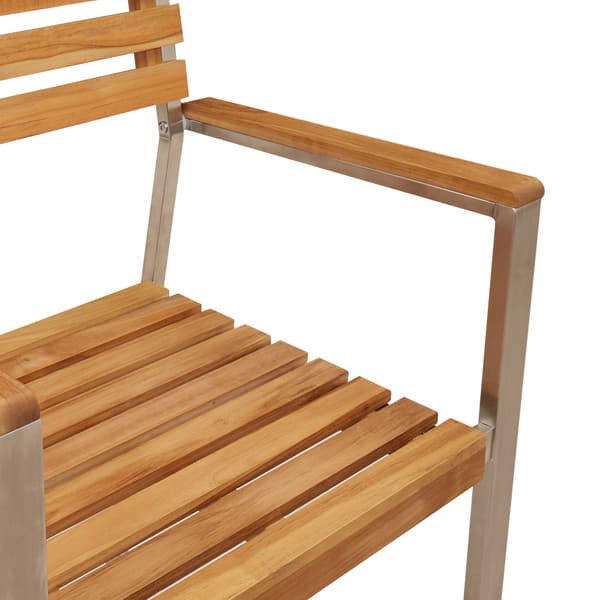 Trädgårdsmöbelset 5 pcs Brun Massivt teakträ