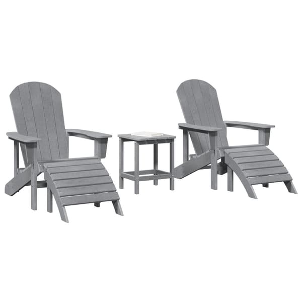 Trädgård Stol 3 pcs Ljusgrå polyeten