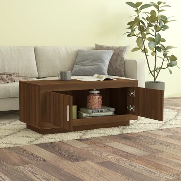 Soffbord brun ek 102x50x45 cm konstruerat trä