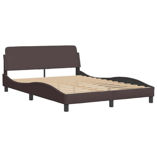 Bed Frame without Mattress Dark Brown 120x200 cm Fabric