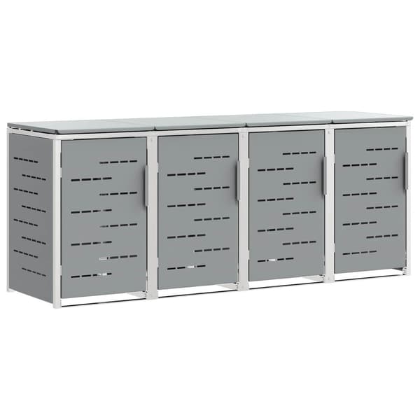 Sopcontainerförvar Grå 276 x 77,5 x 112,5 cm Rostfritt stål