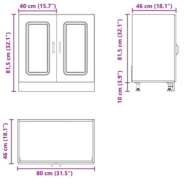 Diskbänk underskåp artisan ek 80x46x81,5 cm konstruerat trä