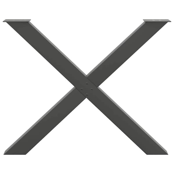 Matbordsben X-formade 3 st antracit 90x(72-73) cm stål
