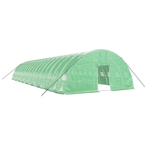 Växthus med stålram grön 108 m² 18x6x2,85 m