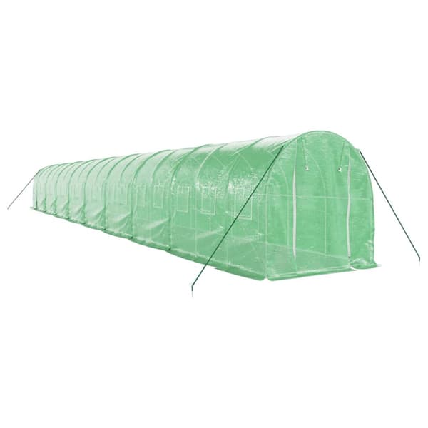 Växthus med stålram grön 36 m² 18x2x2 m
