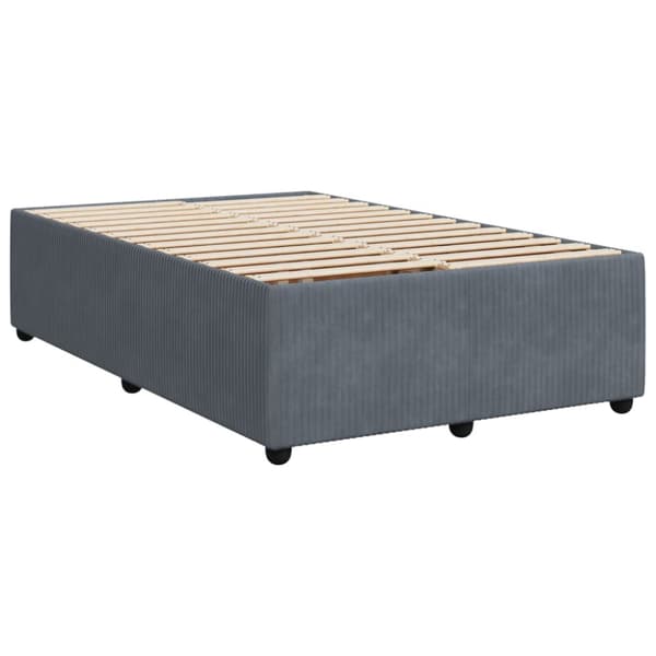 Ramsäng med madrass mörkgrå 120x200 cm sammet