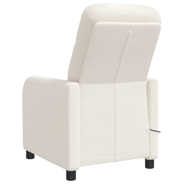 Massagefåtölj Gräddvit Bouclé
