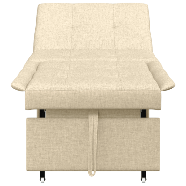 Pull Out Sofa Bed Kräm 194 x 50 x 82 cm tyg