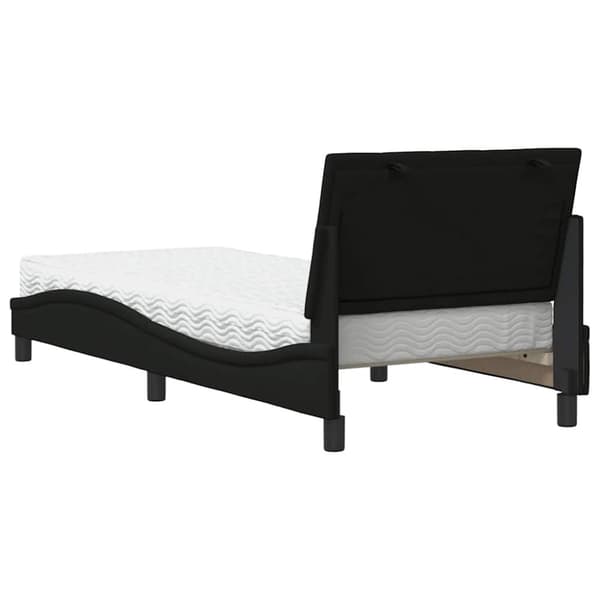 Bed with Mattress "Hanko" Black 80x200 cm Fabric