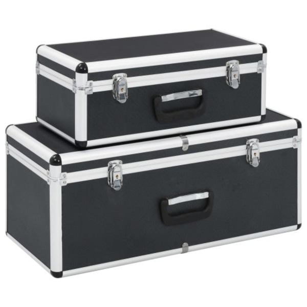 Förvaringsväskor 2 st svart aluminium