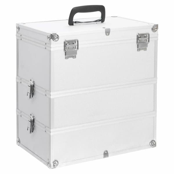 Sminklåda 37x24x40 cm silver aluminium