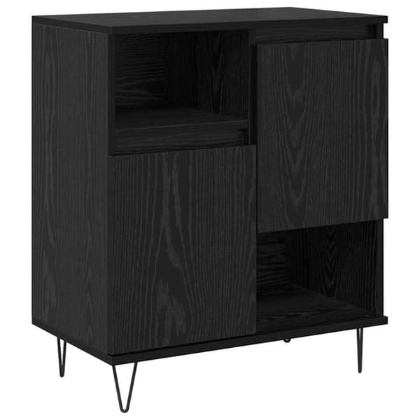 Sideboard 2 pcs Svart Ek 60 x 35 x 70 cm