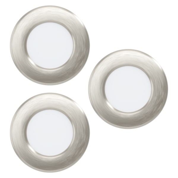 EGLO FUEVA 5 Recessed LED Light Set – 86mm – Satin Nickel Satinstål, Vit