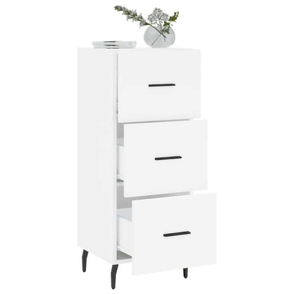 Skänk vit 34,5x34x90 cm konstruerat trä