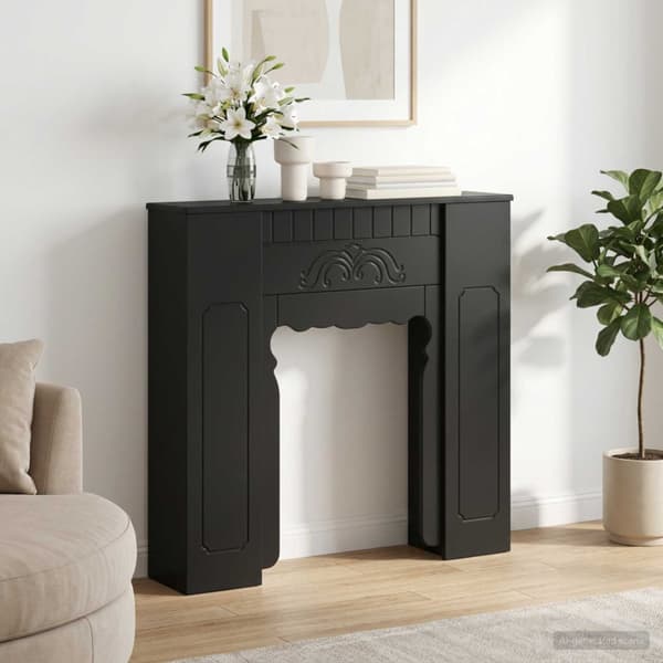 Eldstadsram Svart 93 x 20 x 89 cm Konstruerat trä