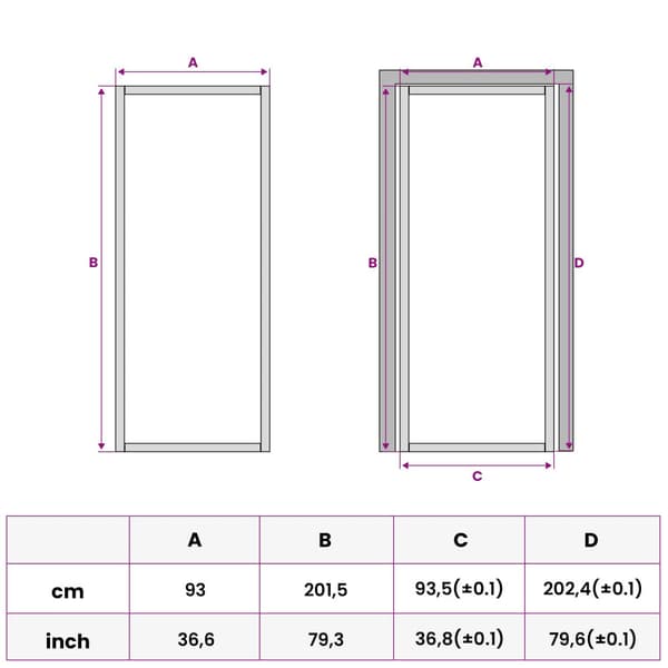 Inredningsdörr 93 x 201,5 cm Härdat Glas och Aluminium