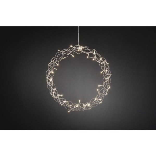 Krans metall 48 varmvit LED 45cm silver