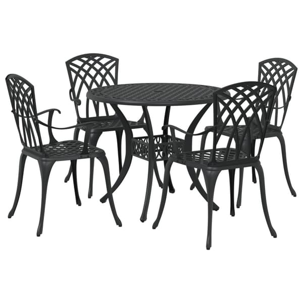 Trädgårdsmöbelset 5 pcs Svart Aluminium