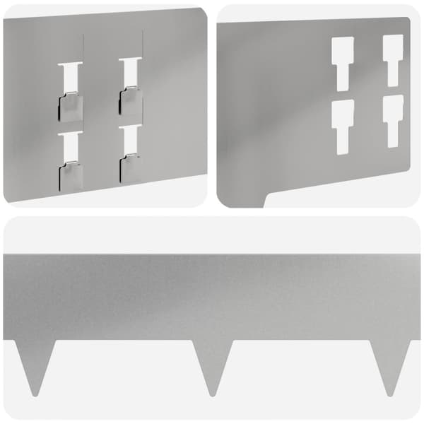 Kant för gräsmatta 30 pcs 100 x 15 cm Stål Silver
