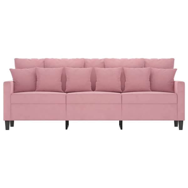 3-sitssoffa rosa 180 cm sammet