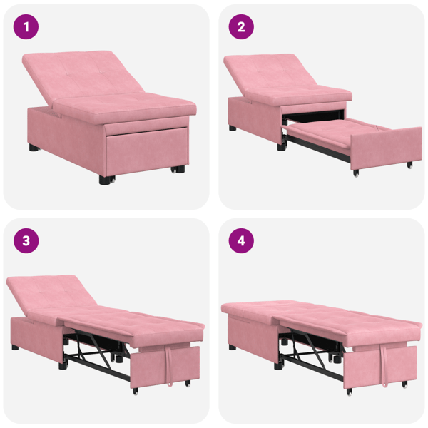 Soffsäng Rosa 194 x 67 x 82 cm Sammet