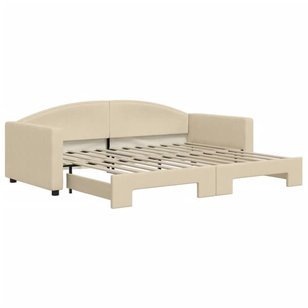 Dagbädd utdragbar gräddvit 90x200 cm tyg