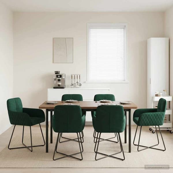 Matstolar 6 pcs Sammet Mörkgrön 59 x 56,5 x 86 cm