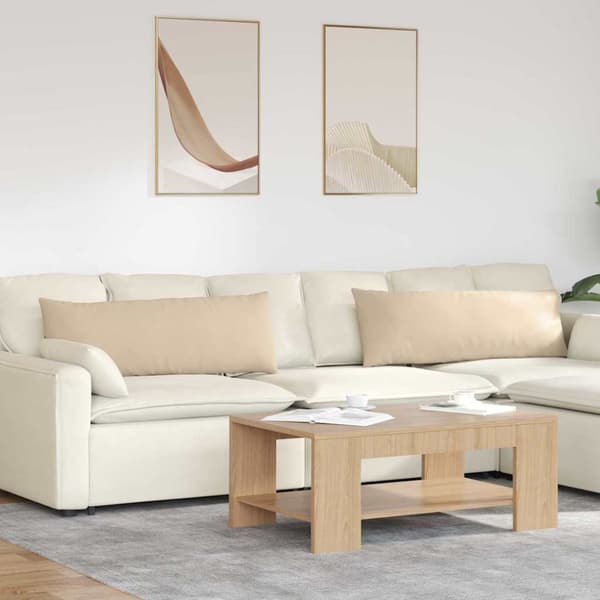 Sofakuddar 2 pcs Kräm 120 x 40 cm tyg
