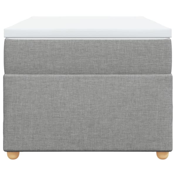 Ramsäng med madrass ljusgrå 90x200 cm tyg