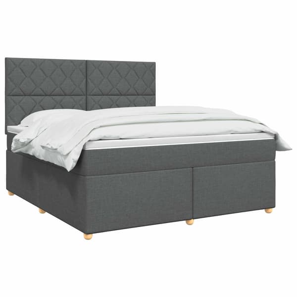 Kontinentalsäng med madrass Mörkgrå 140 x 190 cm Tyg