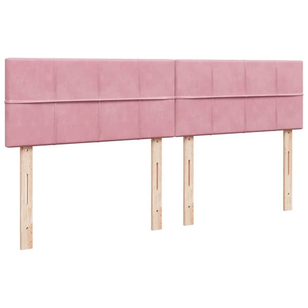 Ottoman sängram med madrasser rosa 180x200 cm sammet