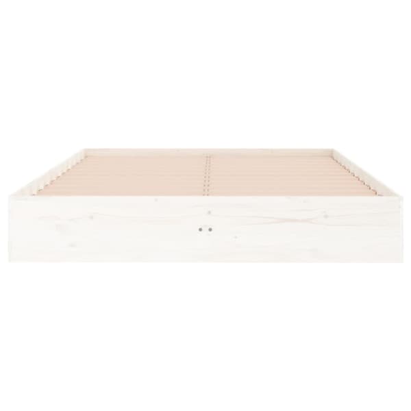 Sängram vit massivt trä 135x190 cm