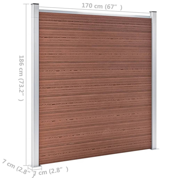 Staketpanel WPC 353x186 cm brun