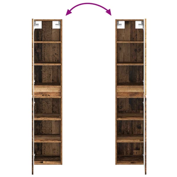 Badrumsmöbelset 5 pcs Gammalt trä Konstruerat trä och glas