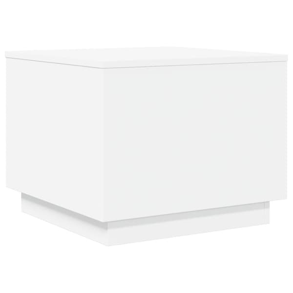 Soffbord med LED vit 50x50x40 cm